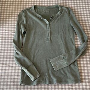 Aerie Sage Waffle Knit Top